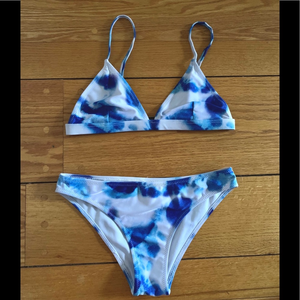 Blue tie dye bikini